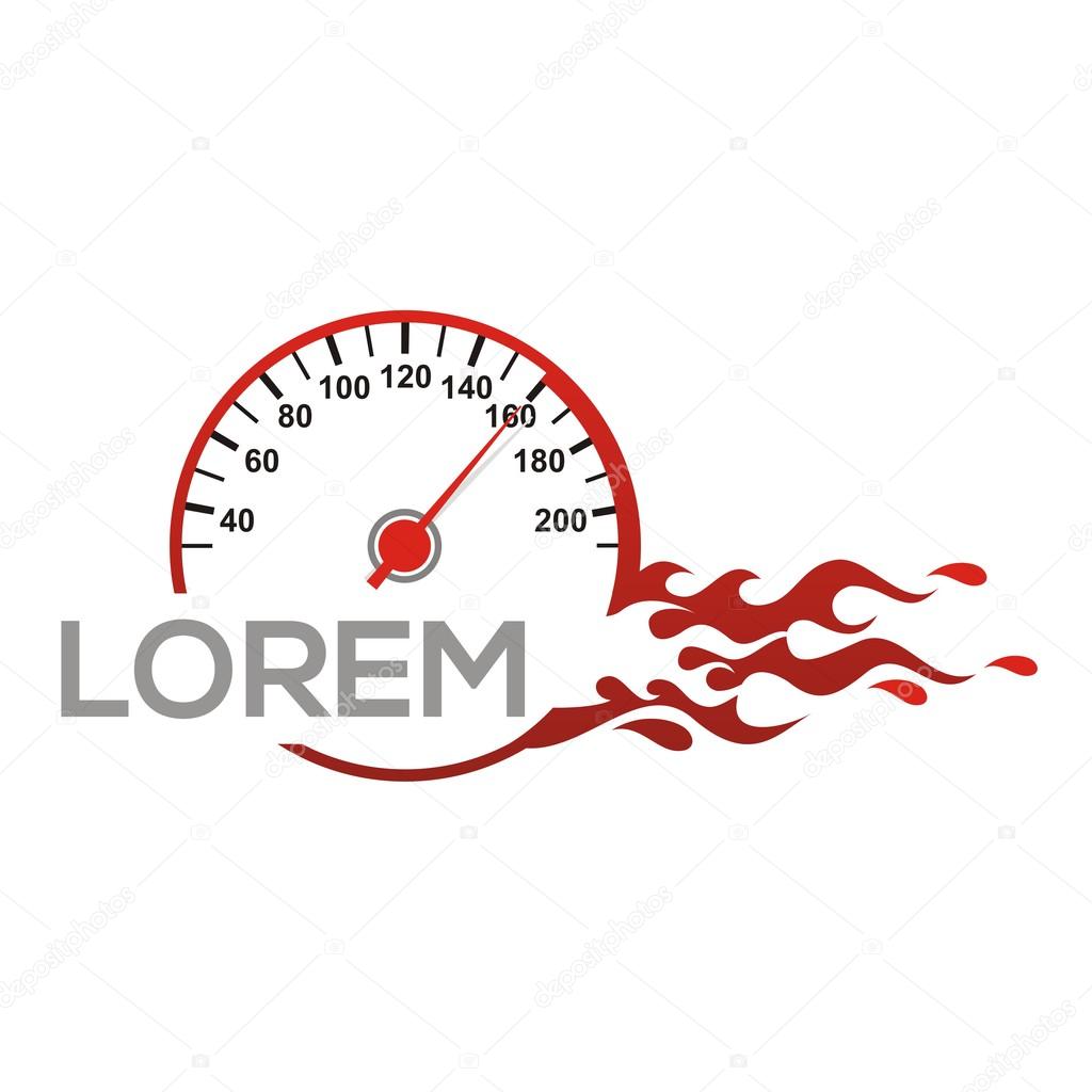 Speedometer Logo Vector Red Race Racing Drag