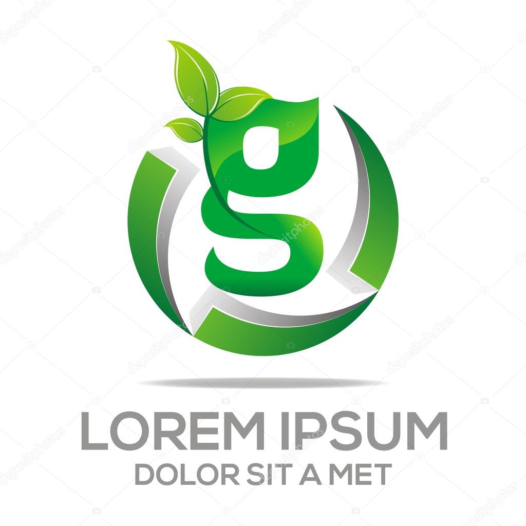 Abstract design nature leaf letter logo icon  shape sign natural
