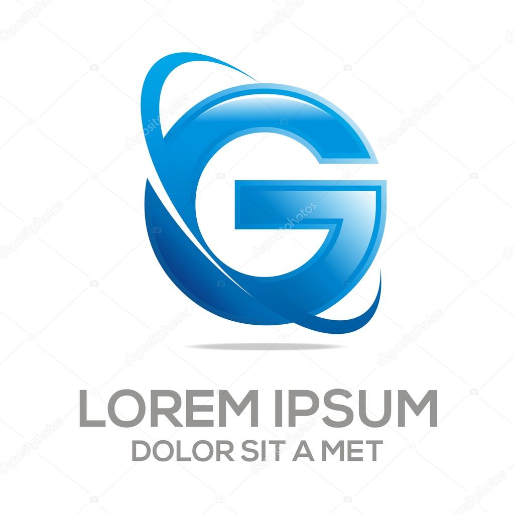 Abstract letter font initial g globe circle logotype