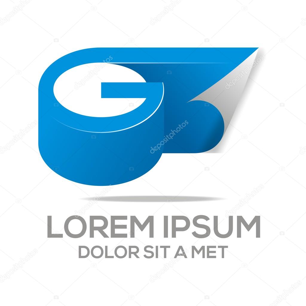 Abstract letter font initial g globe circle logotype