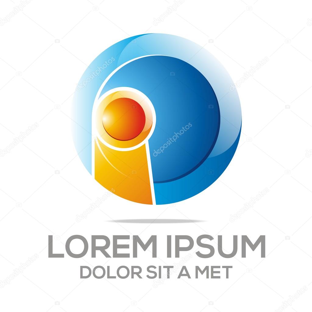 Business circle letter oi technology information care logo abstract round