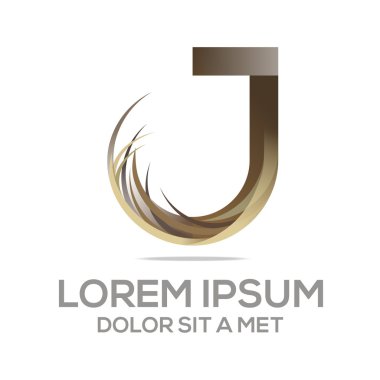 Soyut Logo Simge J ilk yazı tipi amblemi tasarlamak vektör