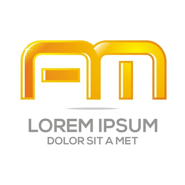 Business Creative Letter AM Company logo Design Icon — Stock Vector