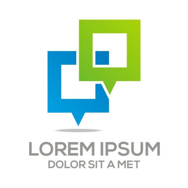 Logo Talk vektör kutusu sohbet iletişim bağlantı stilize