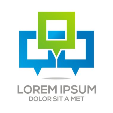 Logo Talk vektör kutusu sohbet iletişim bağlantı stilize
