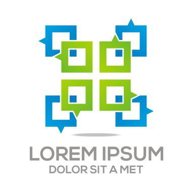 Logo Talk vektör kutusu sohbet iletişim bağlantı stilize