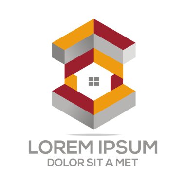 Logo soyut konut yapı gayrimenkul tasarlamak vektör