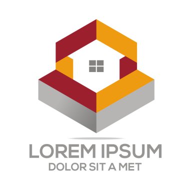 Logo soyut konut yapı gayrimenkul tasarlamak vektör