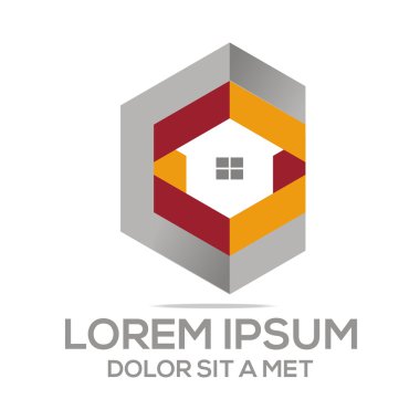 Logo soyut konut yapı gayrimenkul tasarlamak vektör