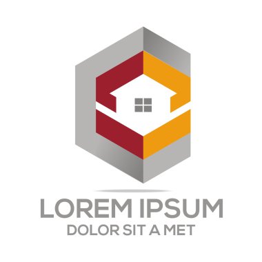 Logo soyut konut yapı gayrimenkul tasarlamak vektör