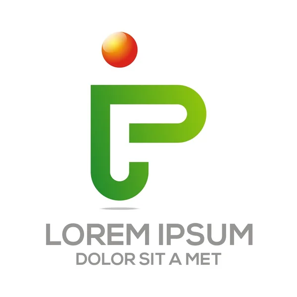 Logo lidí písmeno P vektor Business — Stockový vektor