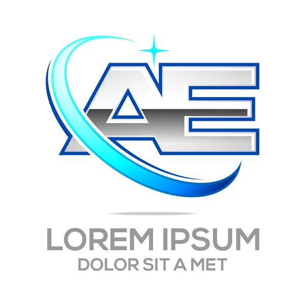 Logotipo Carta A E Icono Resumen — Vector de stock