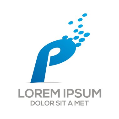Logo people letter p business vector