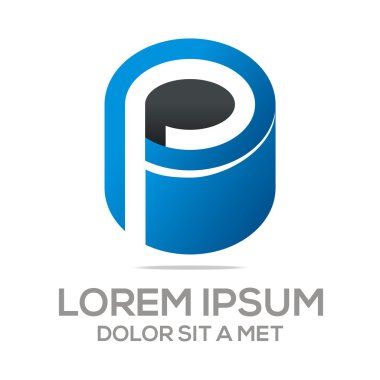 Logo people letter p business vector