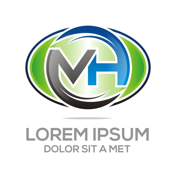 Logo abstrakt bokstaven M kombination A Vector cirkel — Stock vektor