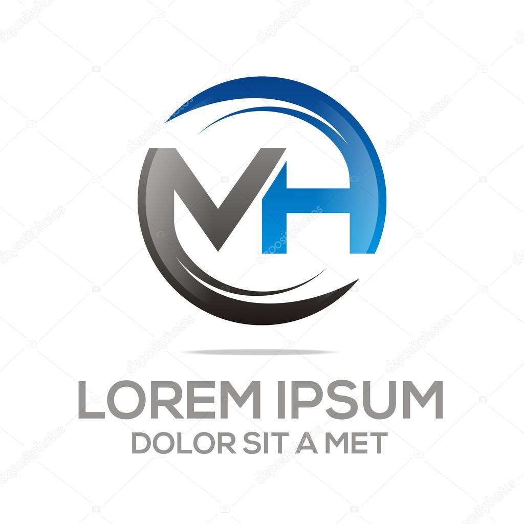 Abstract combination letter font element elegant initial alphabet MA logotype simple icon vector