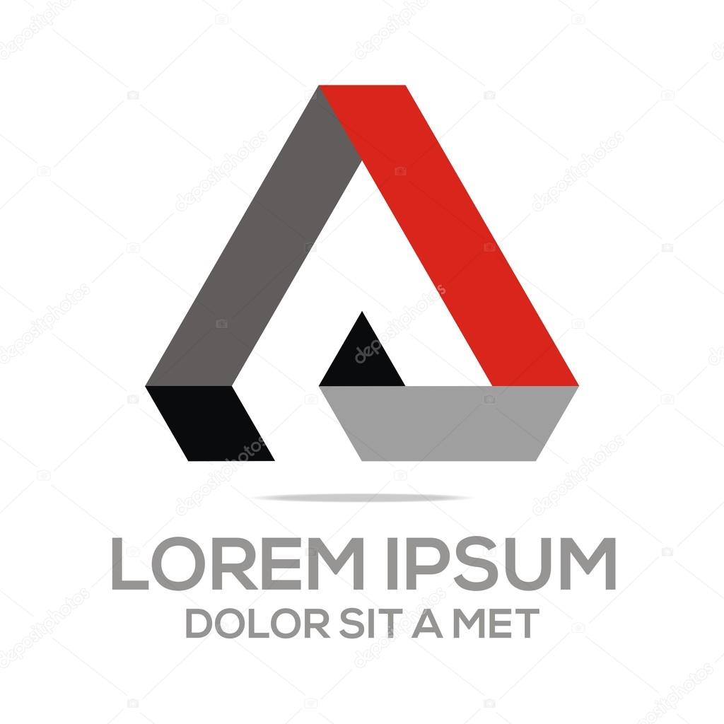 Abstract triangle hexagon design element elegant logotype icon creative idea circle spin