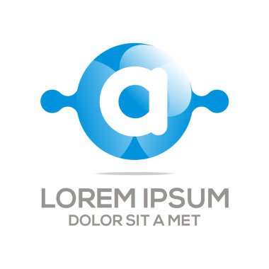 Abstract Logo Design Letter A Alphabet element Elegant font circle