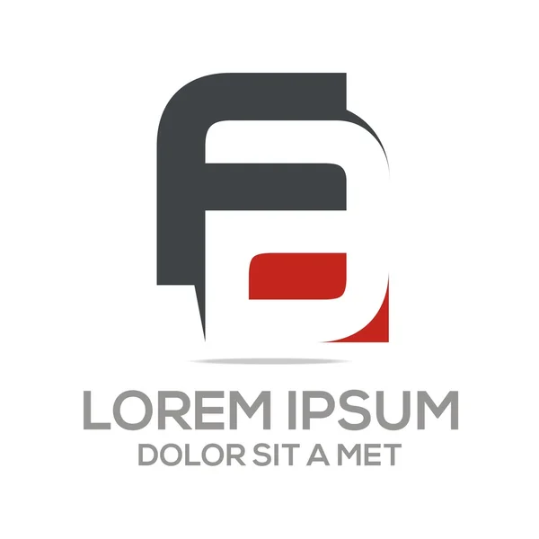 Logo Lettermark F Combination A Company — Stockový vektor