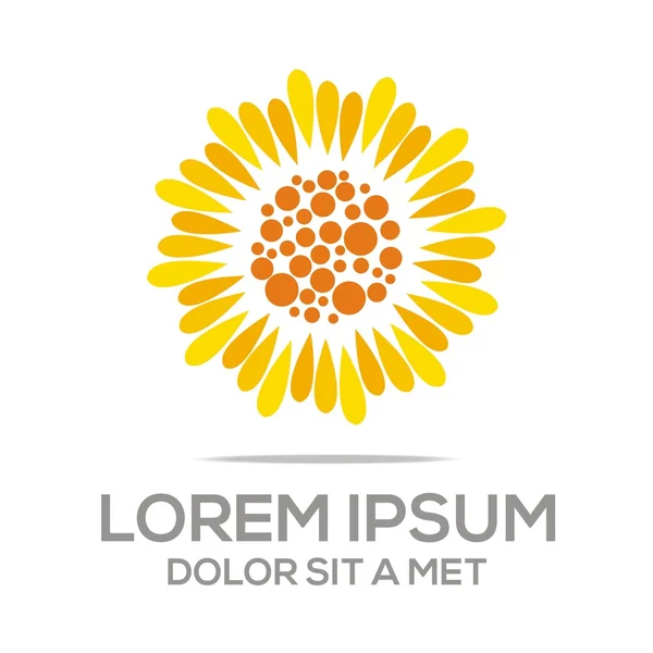 Logo beauty sunflower flora concept natural vector — Stok Vektör