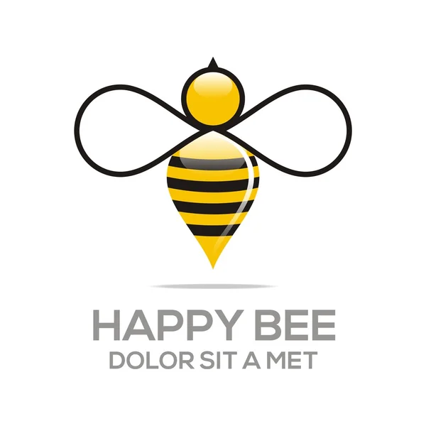 Logo beehive sweet natural and honeycomb design vector — ストックベクタ