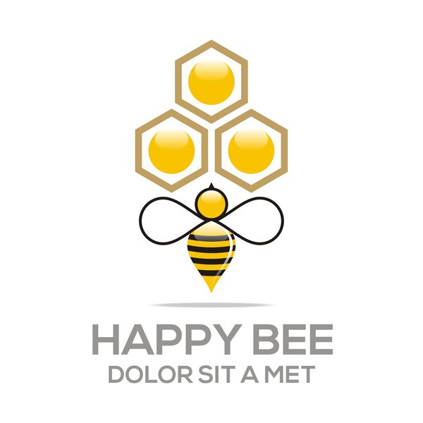 Logo beehive sweet natural and honeycomb design vector