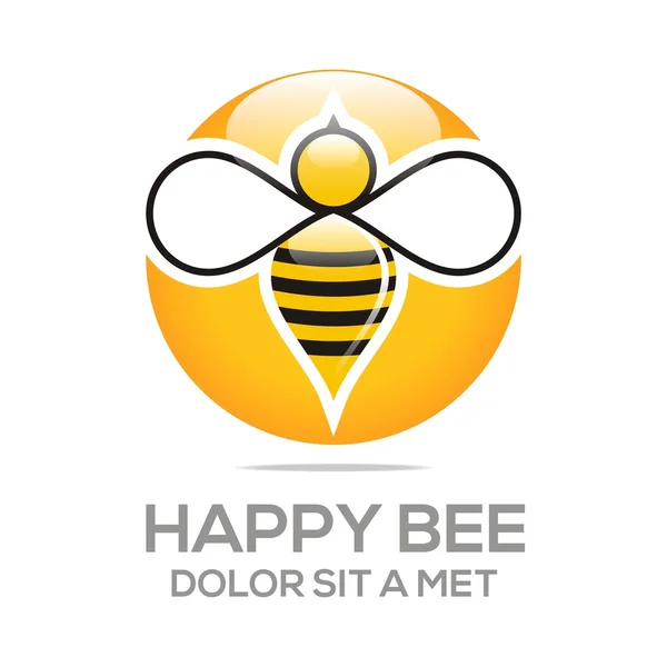 Logo ruche douce conception naturelle et nid d'abeille vecteur — Image vectorielle