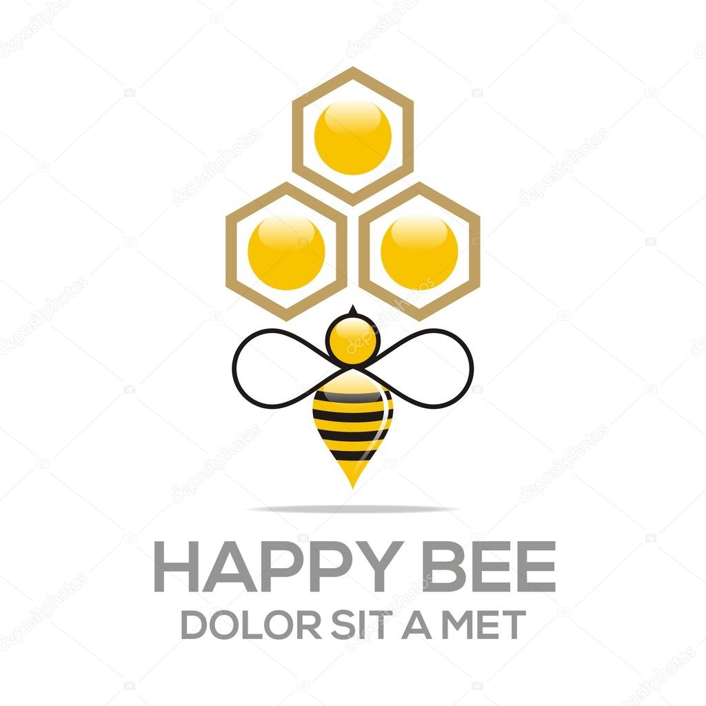 Logo beehive sweet natural and honeycomb design vector