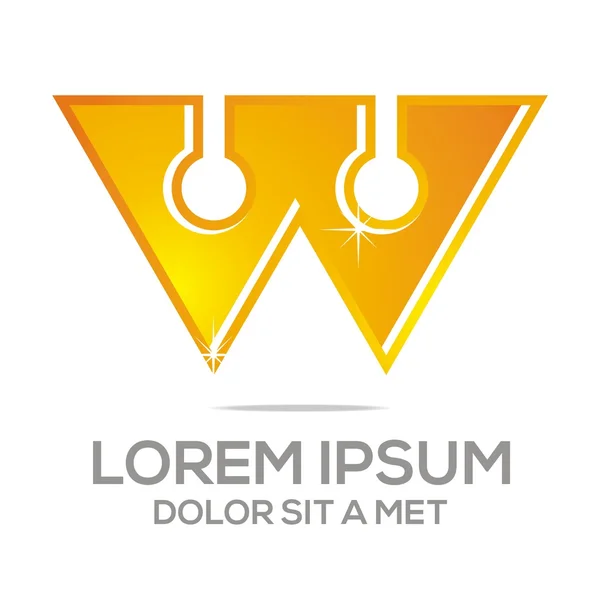 Бізнес Креативна зірка W Логотип компанії Дизайн Піктограма Рішення — стоковий вектор