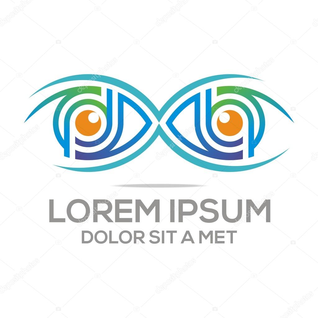 Logo Abstract eyes optic element elegant beautiful see optical logotype symbol shape sign business camera concept design spy visual