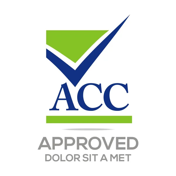 Logo Approved Icon Acc Concept — Stockový vektor