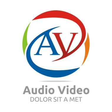 Abstract Logo AV Symbol Element Logo Template Business Vector clipart