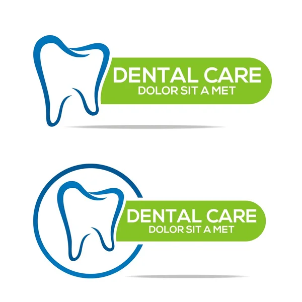 Logo Dental Healthy Care Protezione dentale orale — Vettoriale Stock