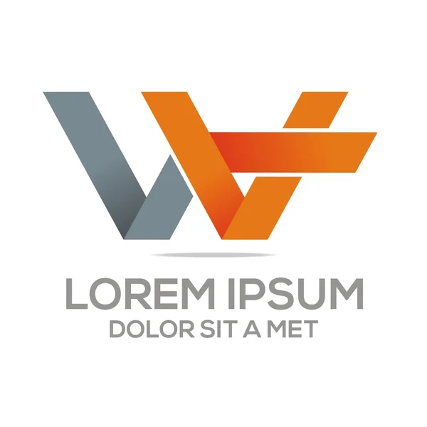 Logo Vector W Lettermark Abstract Business — Archivo Imágenes Vectoriales