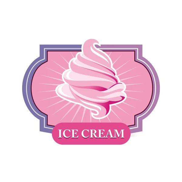 Logo Ice Cream Sandwich Drink Lovely Lollipop Pink Kids — Stock Vector