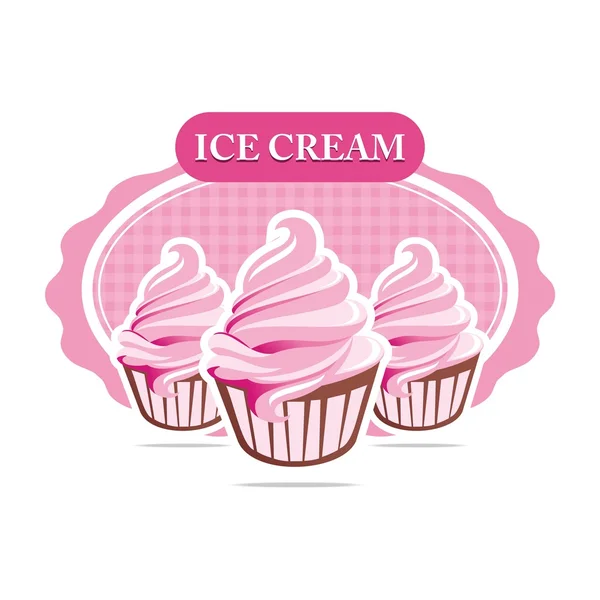 Logo helado sándwich bebida encantadora piruleta rosa niños — Vector de stock
