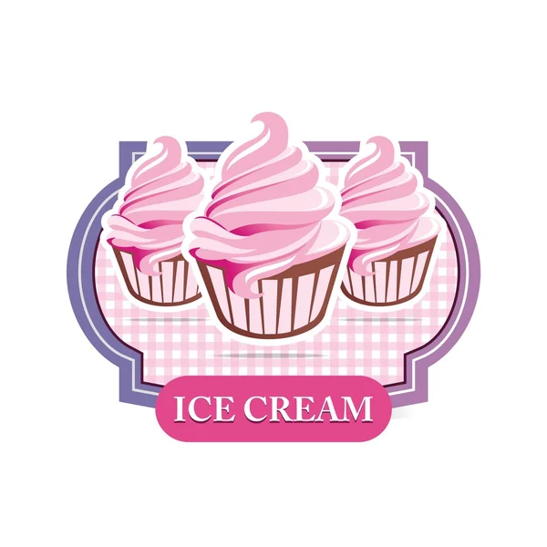 ロゴ アイス クリーム サンドイッチ ドリンク素敵なロリポップ ピンク子供 — ストックベクタ