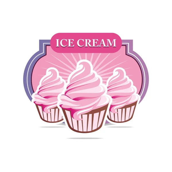 Logo helado sándwich bebida encantadora piruleta rosa niños — Vector de stock