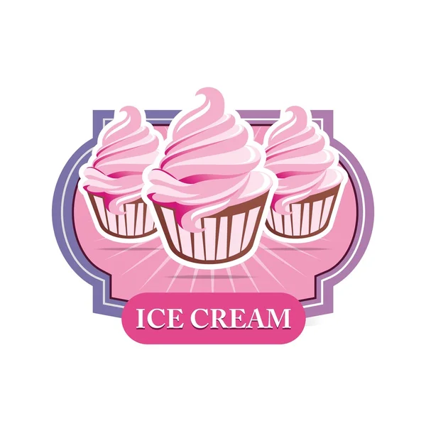 Logo Ice Cream Sandwich Drink Lovely Lollipop Pink Kids — Stock Vector