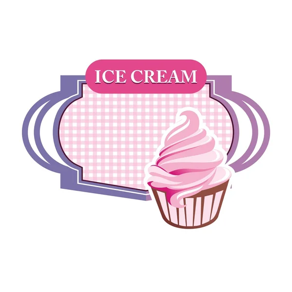 Logo Ice Cream Sandwich Drink härlig Lollipop rosa barn — Stock vektor