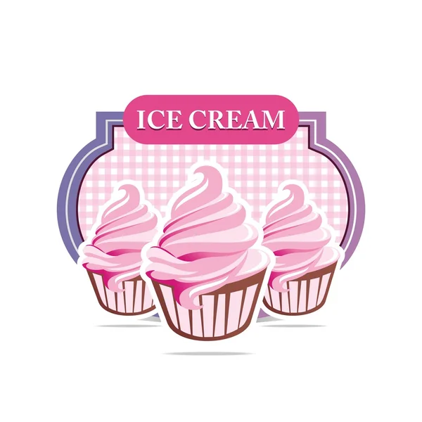 Logo Ice Cream Sandwich Drink Lovely Lollipop Pink Kids — Stock Vector