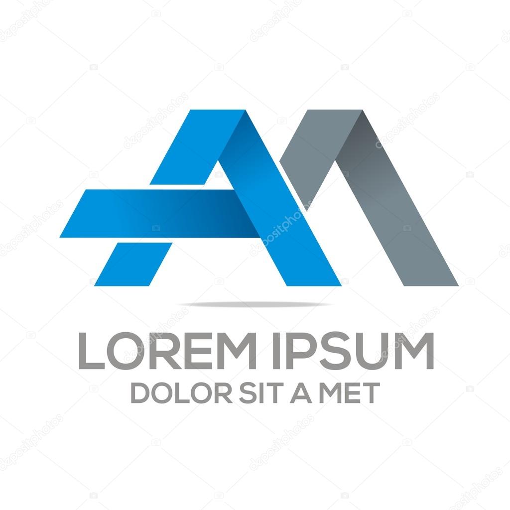 Logo Vector AM Lettermark Abstract Business