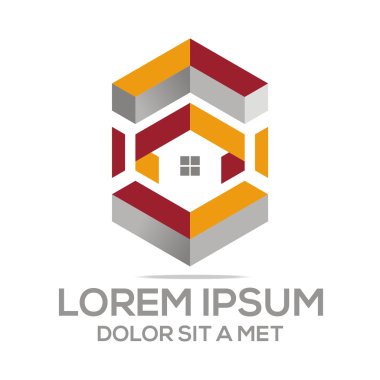 Logo soyut konut yapı gayrimenkul tasarlamak vektör