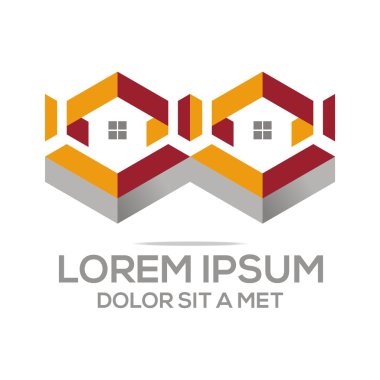 Logo soyut konut yapı gayrimenkul tasarlamak vektör