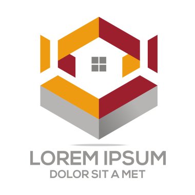 Logo soyut konut yapı gayrimenkul tasarlamak vektör