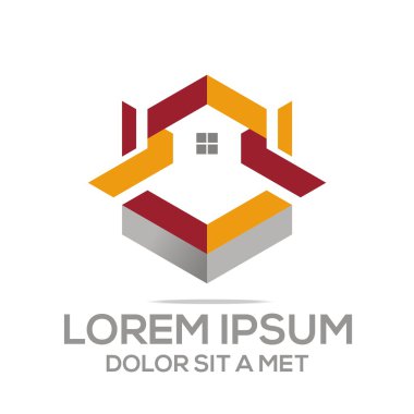 Logo soyut konut yapı gayrimenkul tasarlamak vektör
