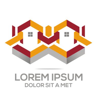 Logo soyut konut yapı gayrimenkul tasarlamak vektör