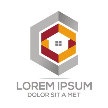 Logo soyut konut yapı gayrimenkul tasarlamak vektör