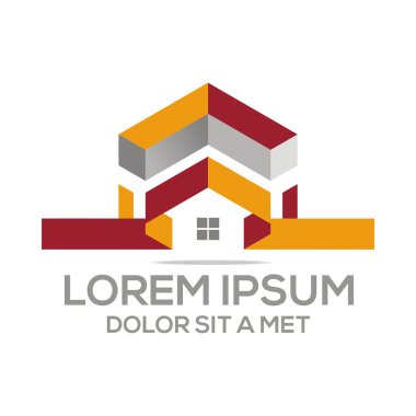 Logo soyut konut yapı gayrimenkul tasarlamak vektör