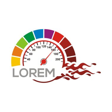 Speedometer Logo Vector Red Race Racing Drag
